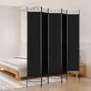 vidaXL 5 paneles fekete szövet térelválasztó 200x220 cm
