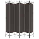 vidaXL 6 paneles barna szövet paraván 240x220 cm