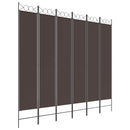 vidaXL 6 paneles barna szövet paraván 240x220 cm