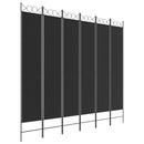vidaXL 6-paneles fekete szövet térelválasztó 240x220 cm
