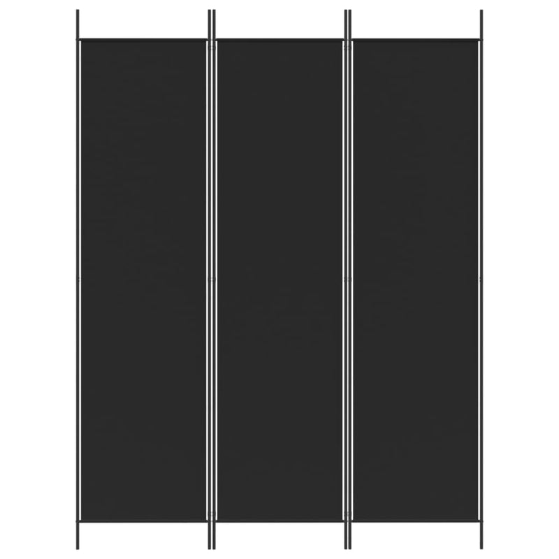 vidaXL 3 paneles fekete szövet térelválasztó 150 x 200 cm