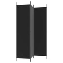 vidaXL 3 paneles fekete szövet térelválasztó 150 x 200 cm