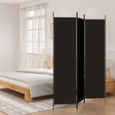 vidaXL 3 paneles fekete szövet térelválasztó 150 x 200 cm