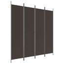 vidaXL 4 paneles barna szövet paraván 200x200 cm