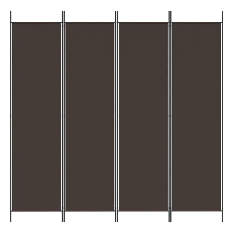 vidaXL 4 paneles barna szövet paraván 200x200 cm