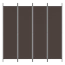 vidaXL 4 paneles barna szövet paraván 200x200 cm