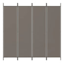 vidaXL 4 paneles antracitszürke szövet térelválasztó 200x200 cm