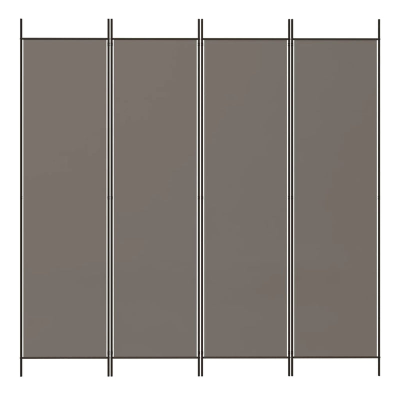 vidaXL 4 paneles antracitszürke szövet térelválasztó 200x200 cm