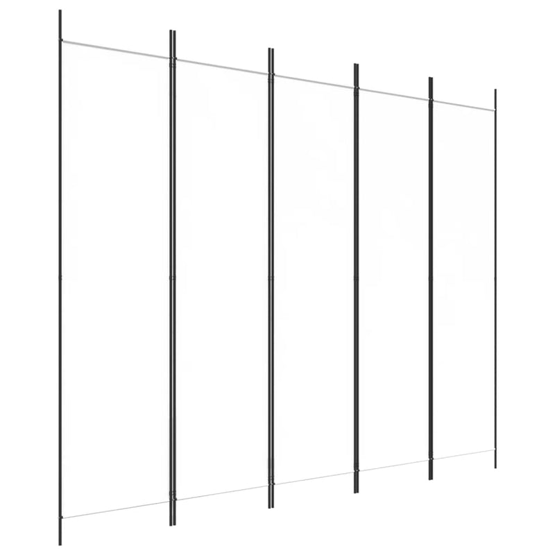 vidaXL fehér 5 paneles paraván 250x200 cm szövet