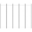 vidaXL fehér 5 paneles paraván 250x200 cm szövet
