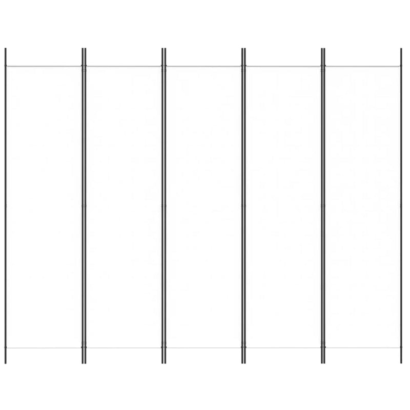 vidaXL fehér 5 paneles paraván 250x200 cm szövet