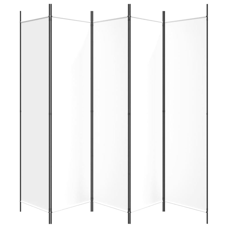 vidaXL fehér 5 paneles paraván 250x200 cm szövet