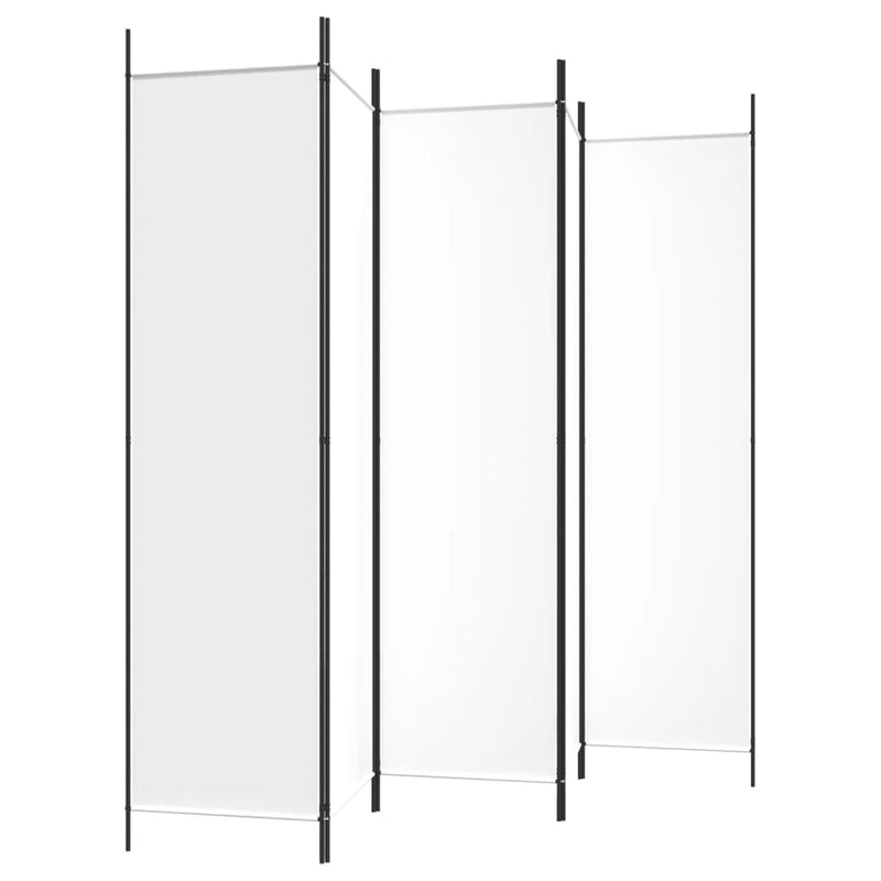 vidaXL fehér 5 paneles paraván 250x200 cm szövet