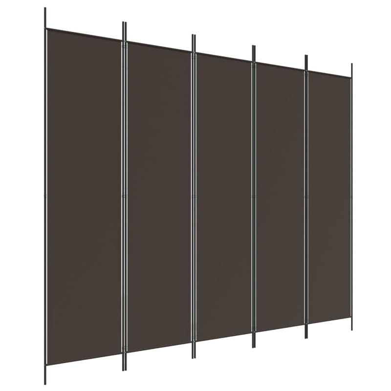 vidaXL 5 paneles barna szövet paraván 250x200 cm
