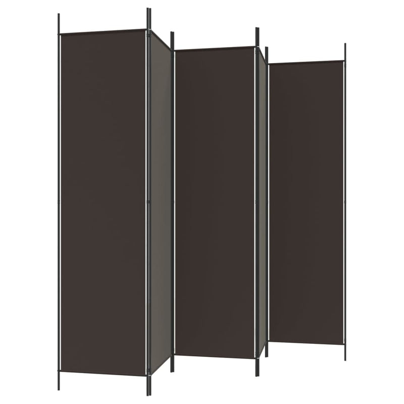 vidaXL 5 paneles barna szövet paraván 250x200 cm