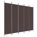 vidaXL 5 paneles barna szövet paraván 250x200 cm