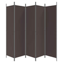 vidaXL 5 paneles barna szövet paraván 250x200 cm