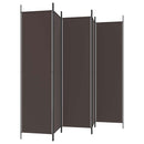 vidaXL 5 paneles barna szövet paraván 250x200 cm