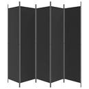 vidaXL 5 paneles fekete szövet térelválasztó 250x200 cm