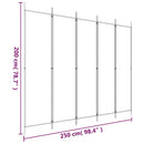 vidaXL 5 paneles fekete szövet térelválasztó 250x200 cm