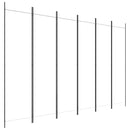 vidaXL 6 paneles fehér szövet térelválasztó 300x200 cm
