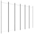 vidaXL 6 paneles fehér szövet térelválasztó 300x200 cm