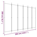 vidaXL 6 paneles fehér szövet térelválasztó 300x200 cm