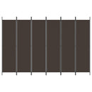 vidaXL 6 paneles barna szövet paraván 300x200 cm