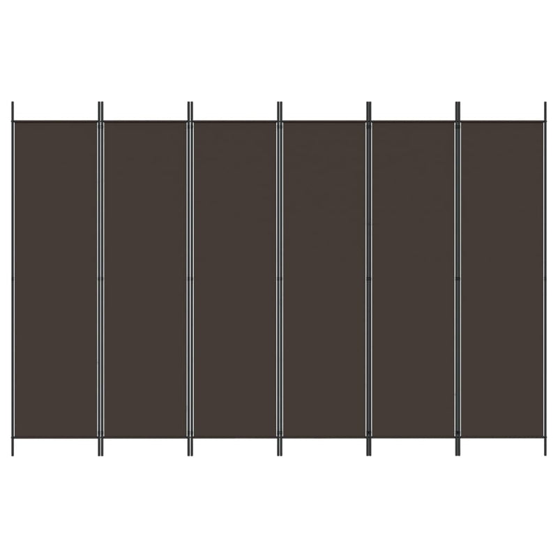 vidaXL 6 paneles barna szövet paraván 300x200 cm