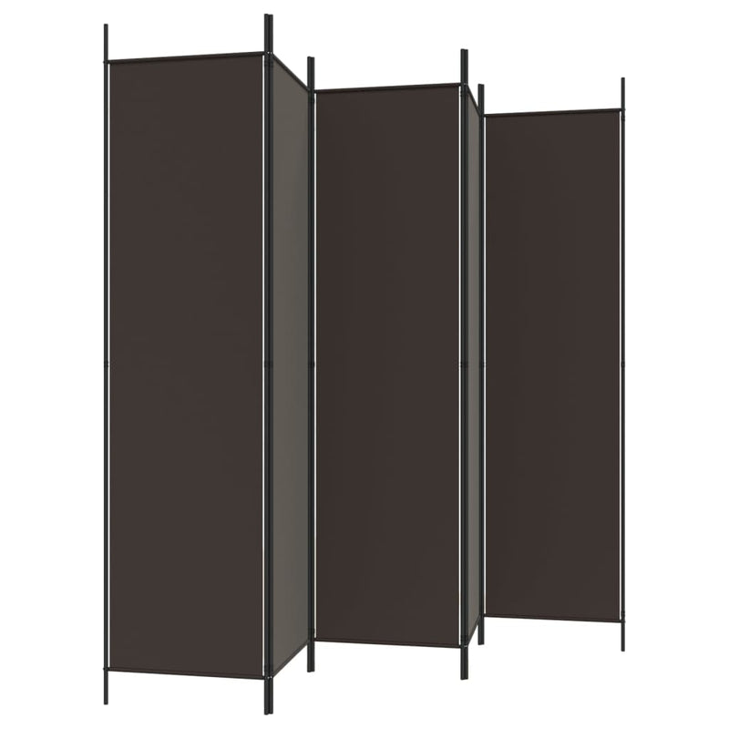 vidaXL 6 paneles barna szövet paraván 300x200 cm