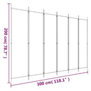 vidaXL 6 paneles barna szövet paraván 300x200 cm