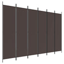 vidaXL 6 paneles barna szövet paraván 300x200 cm