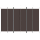 vidaXL 6 paneles barna szövet paraván 300x200 cm