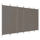 vidaXL 6 paneles antracitszürke szövet térelválasztó 300x200 cm