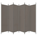 vidaXL 6 paneles antracitszürke szövet térelválasztó 300x200 cm
