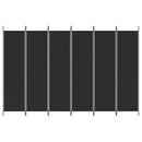 vidaXL 6 paneles fekete szövet térelválasztó 300x200 cm