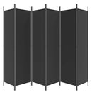 vidaXL 6 paneles fekete szövet térelválasztó 300x200 cm