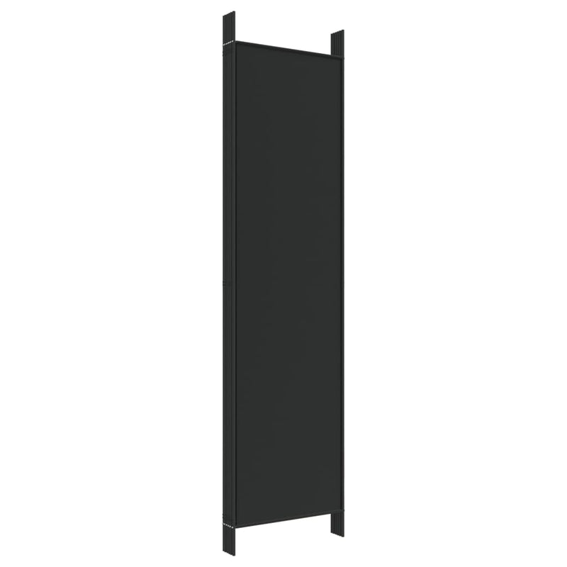 vidaXL 6 paneles fekete szövet térelválasztó 300x200 cm