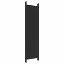 vidaXL 6 paneles fekete szövet térelválasztó 300x200 cm