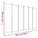 vidaXL 6 paneles fekete szövet térelválasztó 300x200 cm