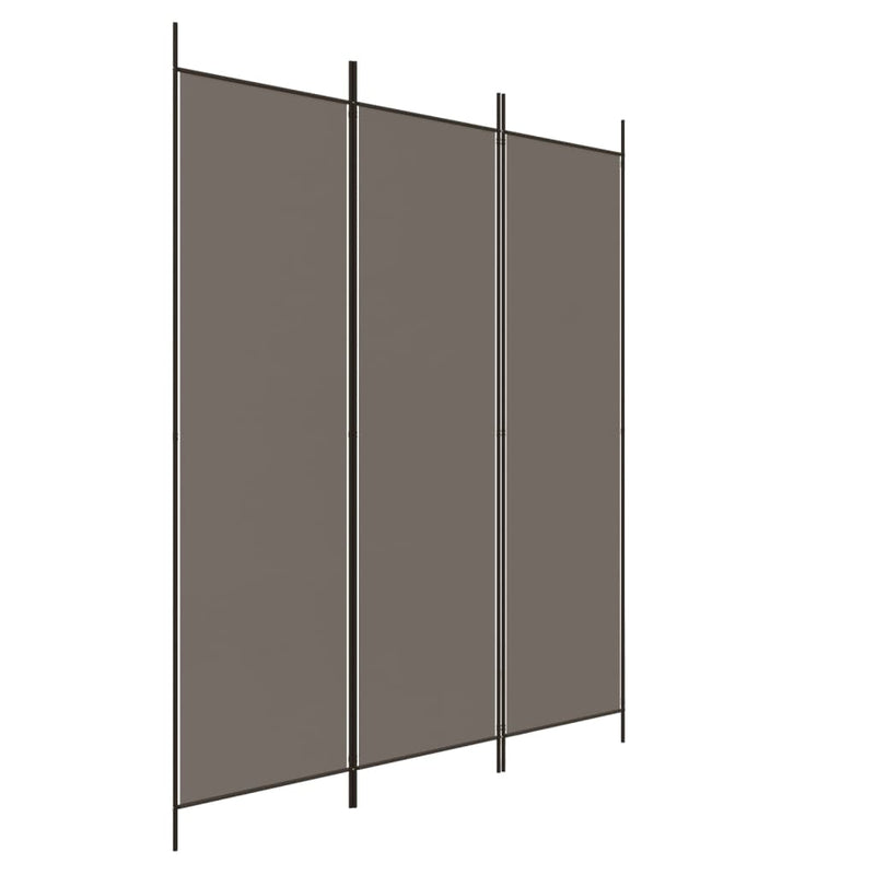 vidaXL 3 paneles antracitszürke szövet térelválasztó 150 x 220 cm