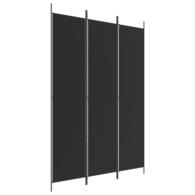 vidaXL 3 paneles fekete szövet térelválasztó 150x220 cm