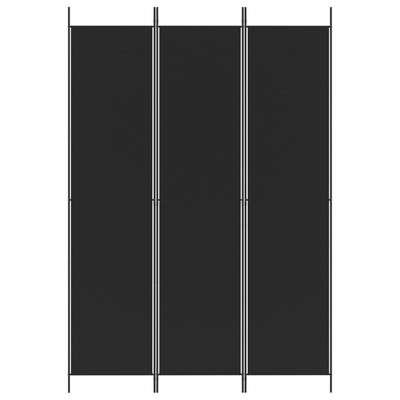 vidaXL 3 paneles fekete szövet térelválasztó 150x220 cm