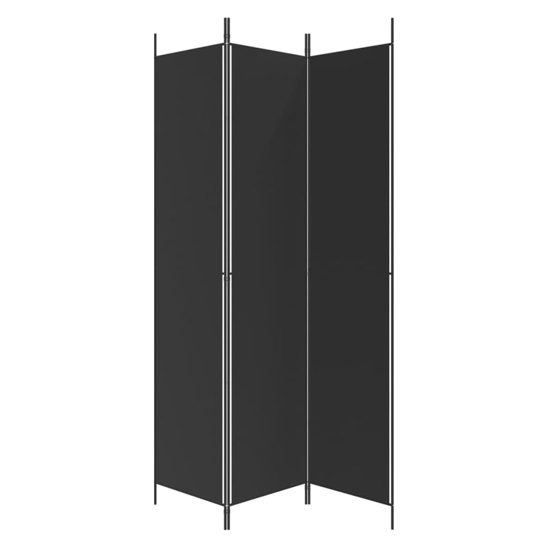 vidaXL 3 paneles fekete szövet térelválasztó 150x220 cm