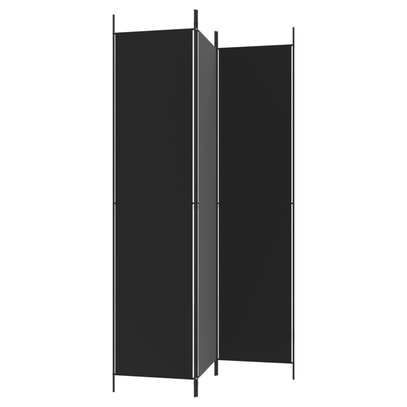 vidaXL 3 paneles fekete szövet térelválasztó 150x220 cm