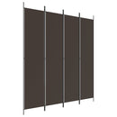 vidaXL 4 paneles barna szövet paraván 200x220 cm