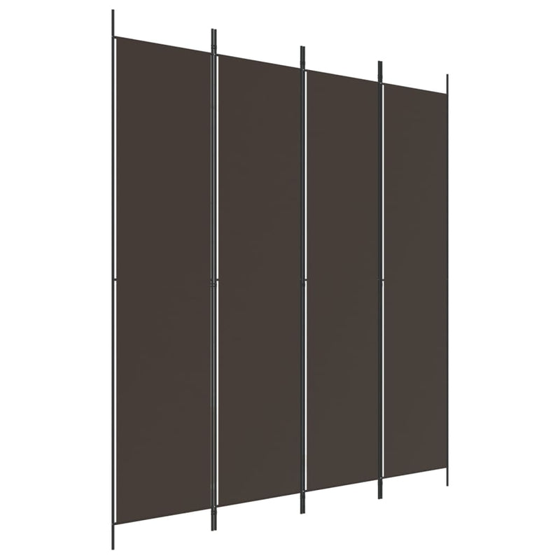 vidaXL 4 paneles barna szövet paraván 200x220 cm