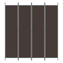 vidaXL 4 paneles barna szövet paraván 200x220 cm
