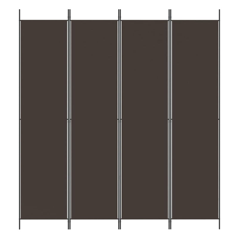 vidaXL 4 paneles barna szövet paraván 200x220 cm