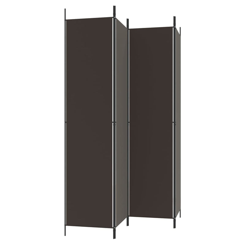 vidaXL 4 paneles barna szövet paraván 200x220 cm